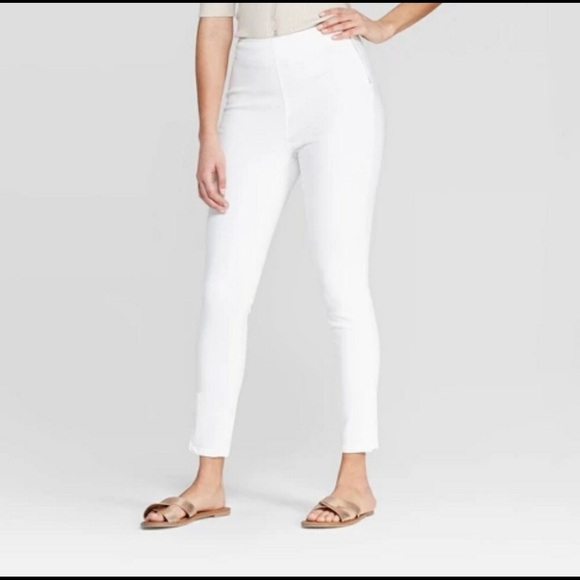 high rise skinny ankle pants